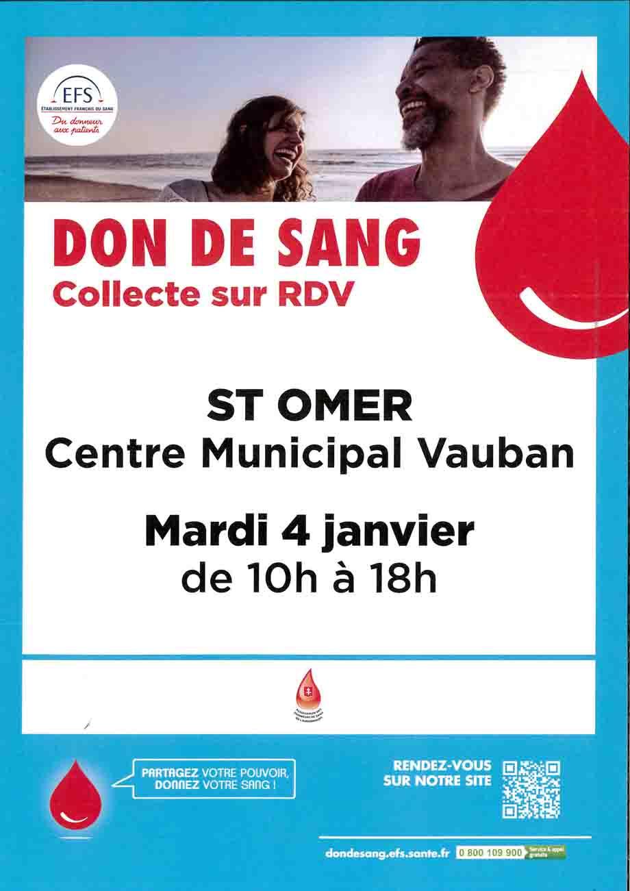 Affiche don du sang 4 janvier