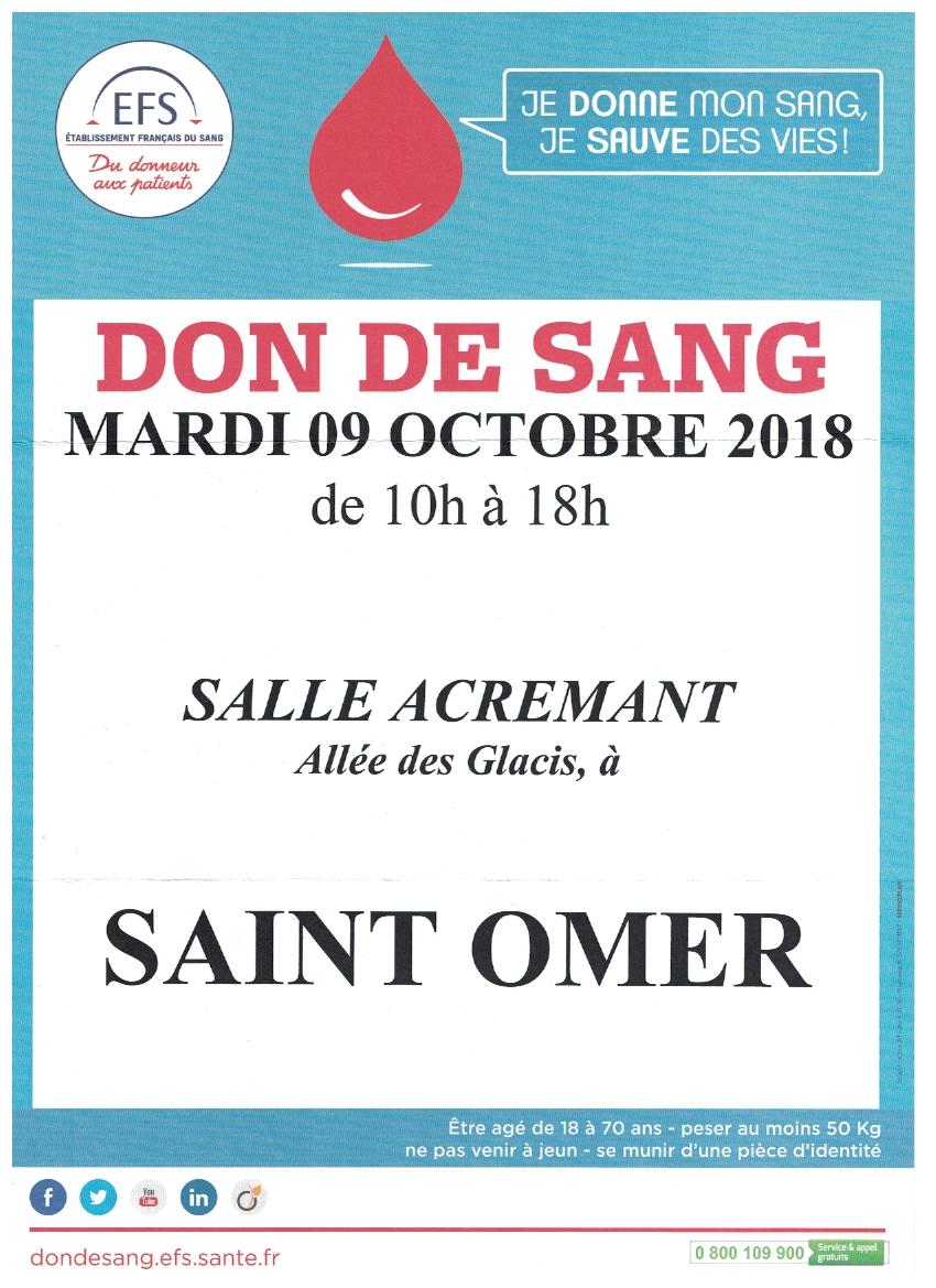 Don de sang 9 octobre