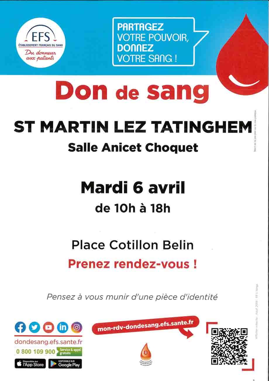 Don du sang 6 avril