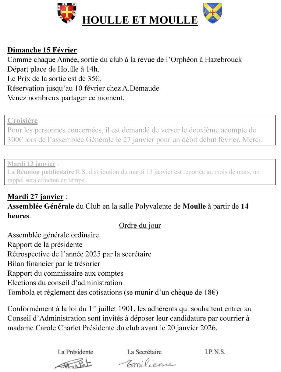 Aines houlle et moulle prog du 31 12 25