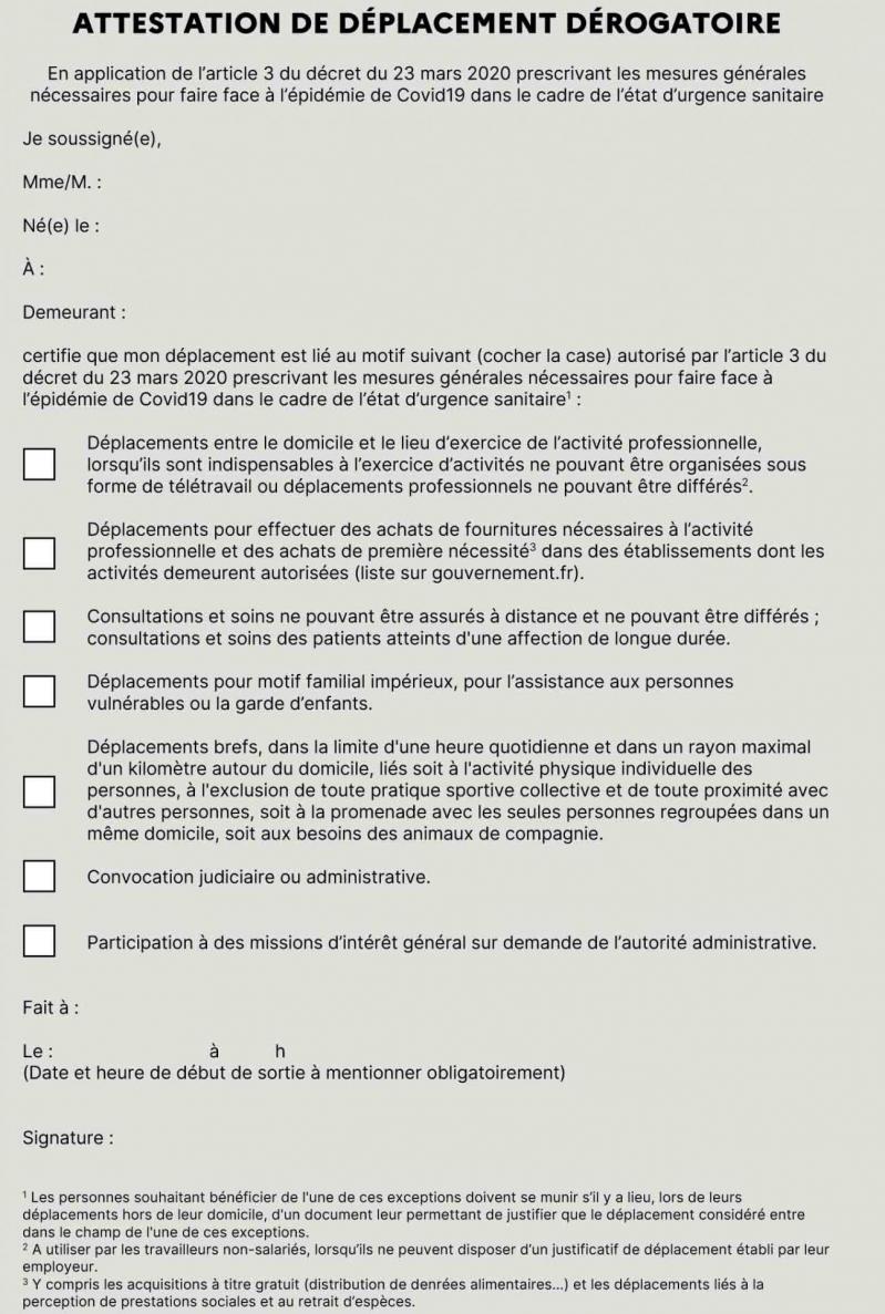 Attestation de deplacement 1