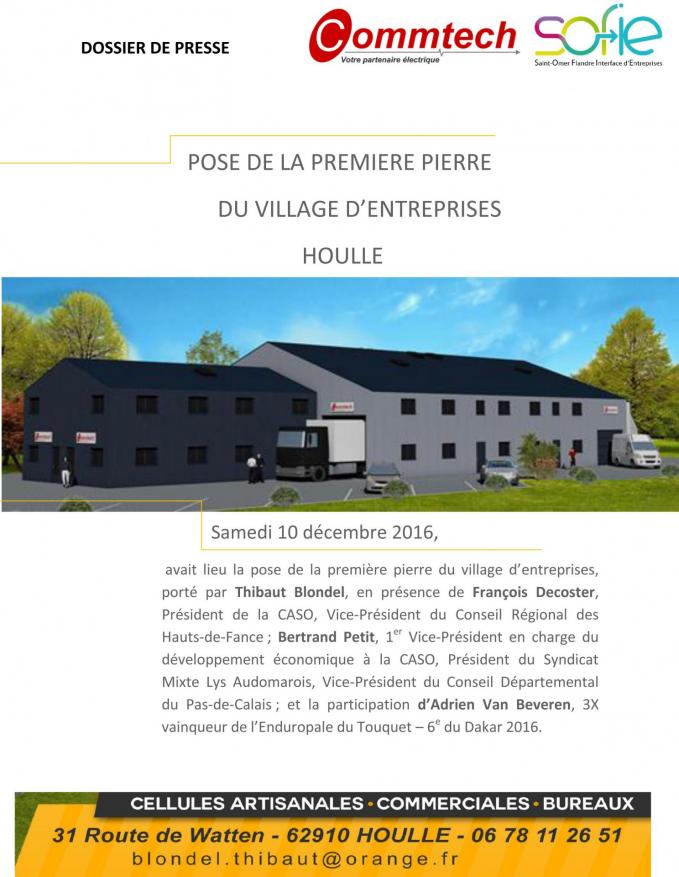 Dossier de presse 1re pierre village entreprises houlle 1