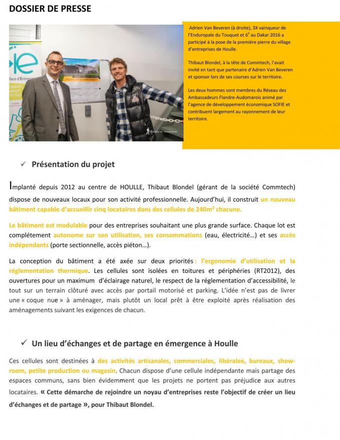 Dossier de presse 1re pierre village entreprises houlle 3