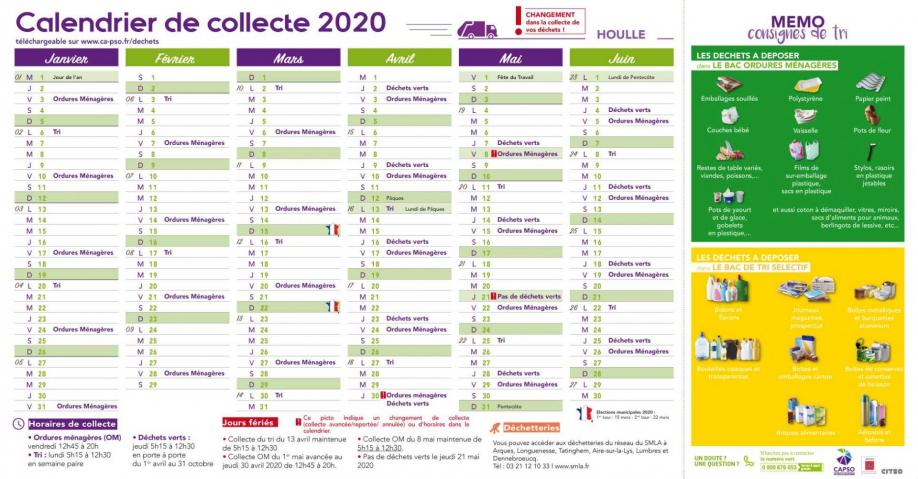 Houlle calendrier collecte 1