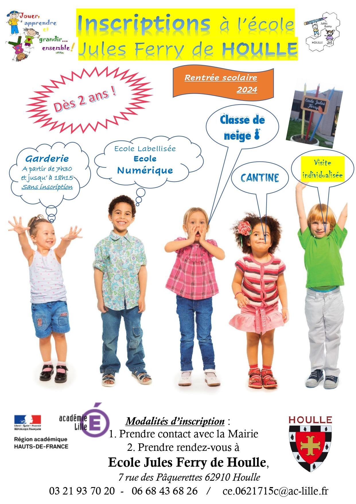 Inscriptions ecole houlle