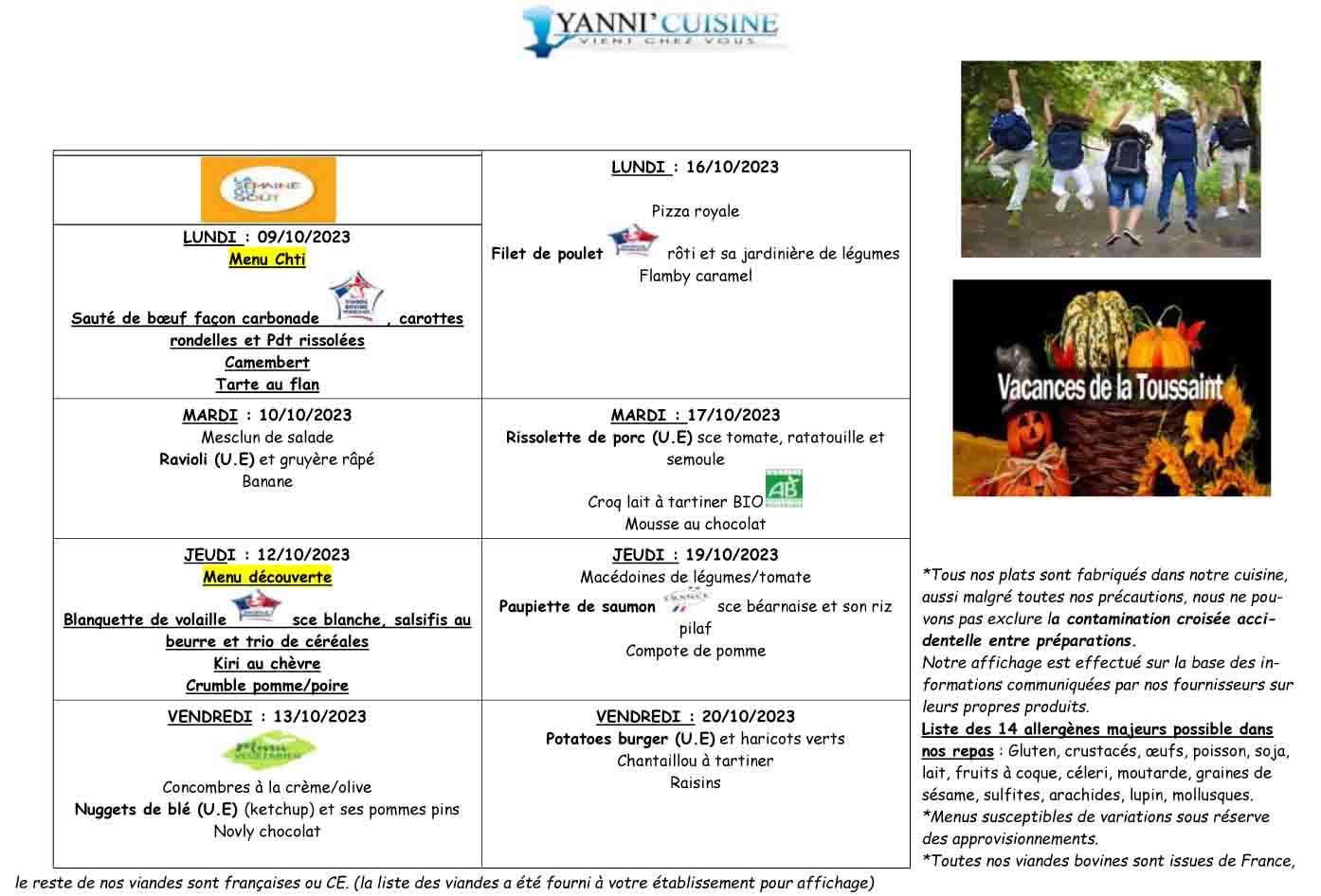 Menu scolaire rentree septembre 2023 3